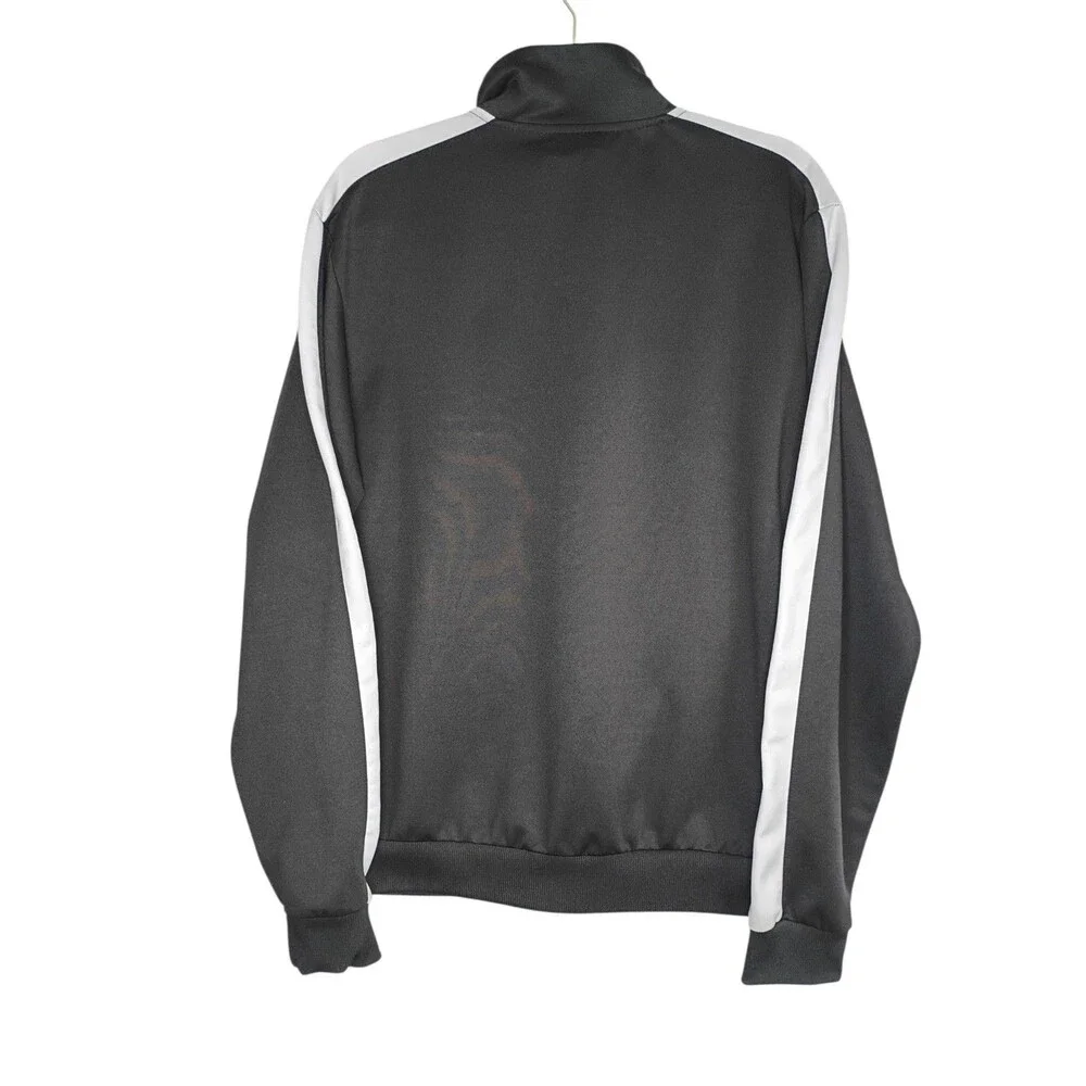 Y2K Southpole Activewear Jacket Men's Sz L Black/White Stripped Zip Front Sports